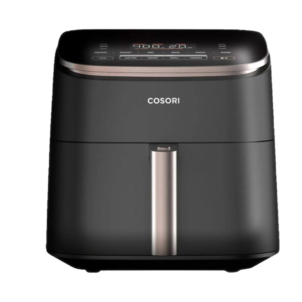 COSORI Heißluftfritteuse Airfryer, 9-in-1 Turboblaze Air Fryer XXL 6L, DC Motor mit 5 Geschwindigkeitsstufen, Air Fry, Backen, Braten, Tiefkühlen, Grillen, 87 Rezepte, 64% energiesparend, 2-5 Personen