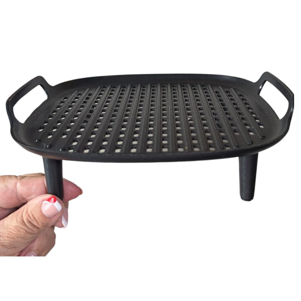 Philips Airfryer-Zubehör-Grillkit XXL, Antihaft-Grillplatte, doppellagiges Kochen, mit 6 Spießen, spülmaschinenfest, Rezept-App, schwarz (HD9959/00)