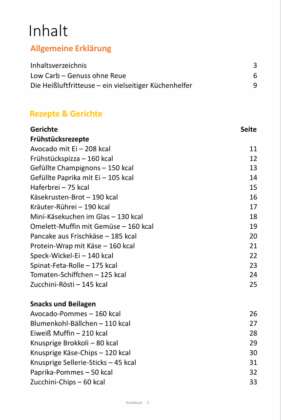 PDF - Die besten Low Carb Rezepte - Kochen leicht gemacht. Gerichte für den Alltag für jede Heißluftfritteuse: Mit Nährwertangaben für eine einfache Umsetzung - jedes Rezept mit Farbfoto