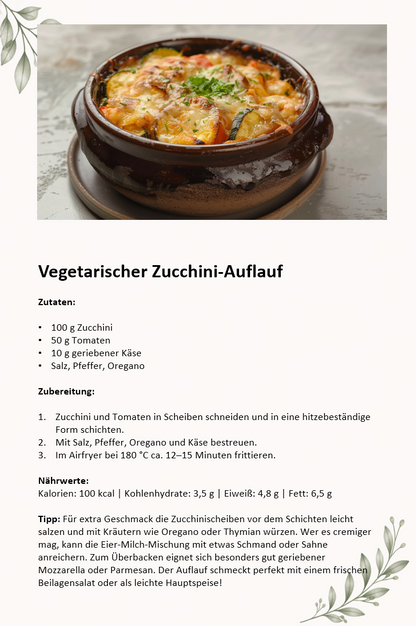 Airfryer Abnehmplan zum Ausdrucken | 28 Tage Low Carb | 55 Seiten mit Wochenplan, Einkaufsliste & Tracker | PDF