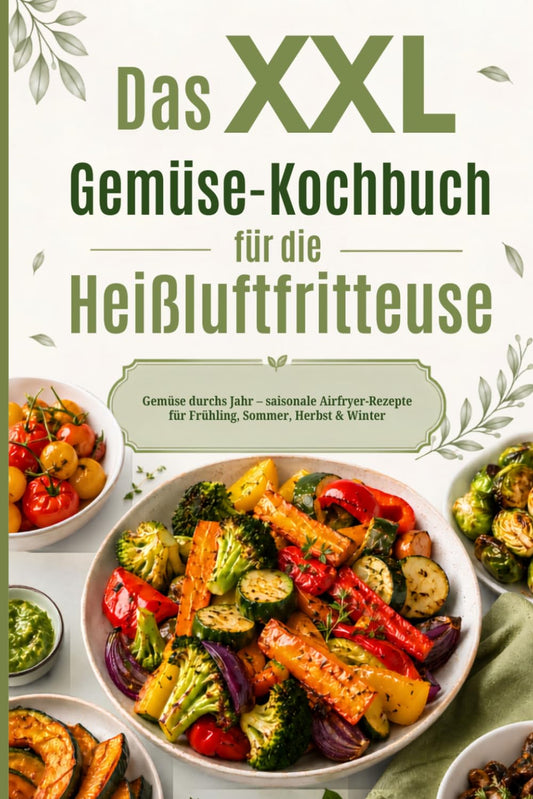 Das XXL-Gemüse-Kochbuch für die Heißluftfritteuse: Gemüse durchs Jahr – saisonale Airfryer-Rezepte für Frühling, Sommer, Herbst & Winter