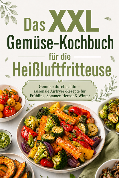 Das XXL-Gemüse-Kochbuch für die Heißluftfritteuse: Gemüse durchs Jahr – saisonale Airfryer-Rezepte für Frühling, Sommer, Herbst & Winter