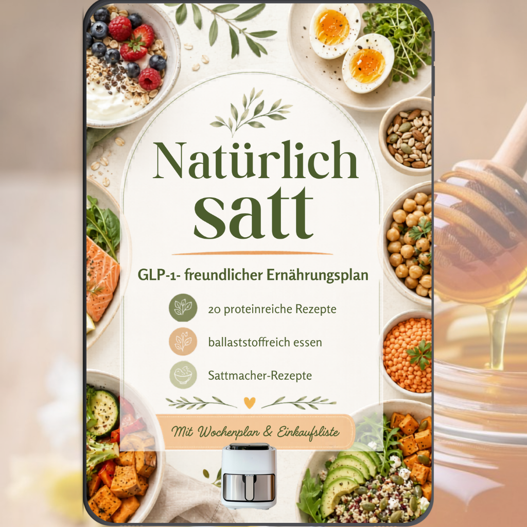 GLP-1-freundlicher Ernährungsplan PDF – 20 Airfryer Rezepte mit Wochenplan & Einkaufsliste