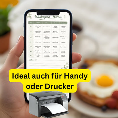 Airfryer Abnehmplan zum Ausdrucken | 28 Tage Low Carb | 55 Seiten mit Wochenplan, Einkaufsliste & Tracker | PDF
